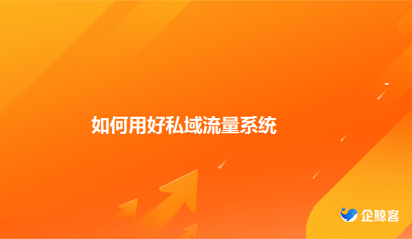 企业如何使用私域流量系统