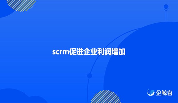 scrm促进企业利润增加