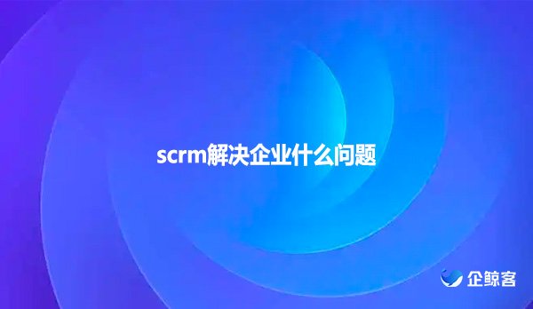 scrm解决企业什么问题