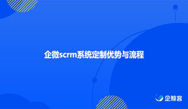 企微scrm系统定制优势与流程