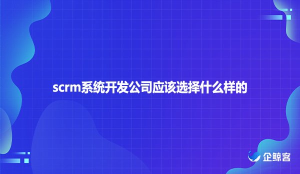 scrm系统开发公司应该选择什么样的