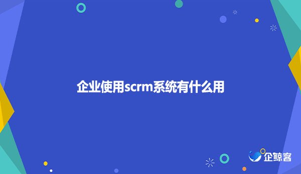 企业使用scrm系统有什么用