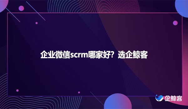 企业微信scrm哪家好？选企鲸客