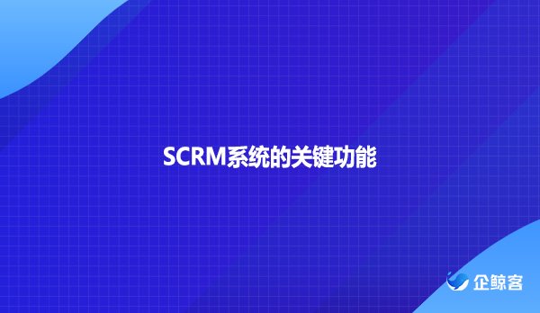 SCRM系统的关键功能