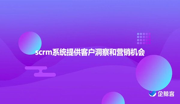 scrm系统提供客户洞察和营销机会