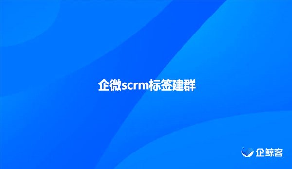 企微scrm标签建群