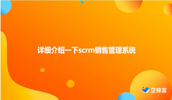 详细介绍一下scrm销售管理系统