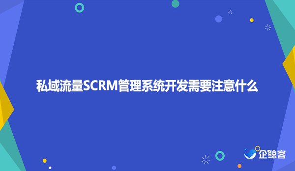 私域流量SCRM管理系统开发需要注意什么