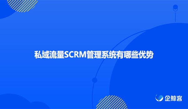 私域流量SCRM管理系统有哪些优势