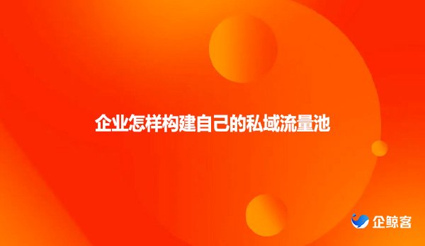 企业怎样构建自己的私域流量池