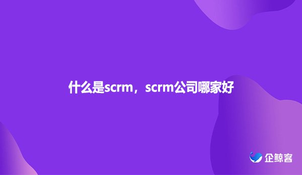 什么是scrm，scrm公司哪家好