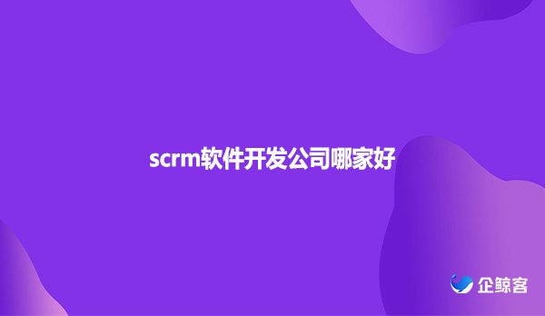 scrm软件开发公司哪家好