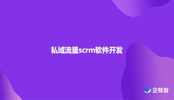 私域流量scrm软件开发