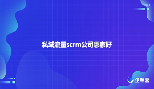 私域流量scrm公司哪家好