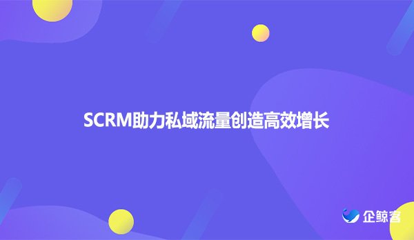 SCRM助力私域流量创造高效增长