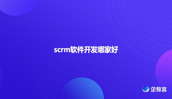 scrm软件开发哪家好