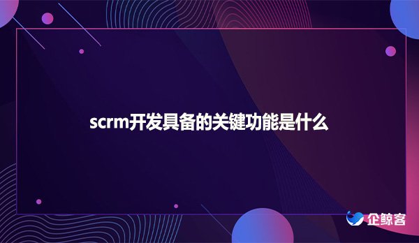 scrm开发具备的关键功能是什么