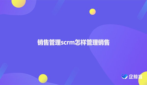 销售管理scrm怎样管理销售